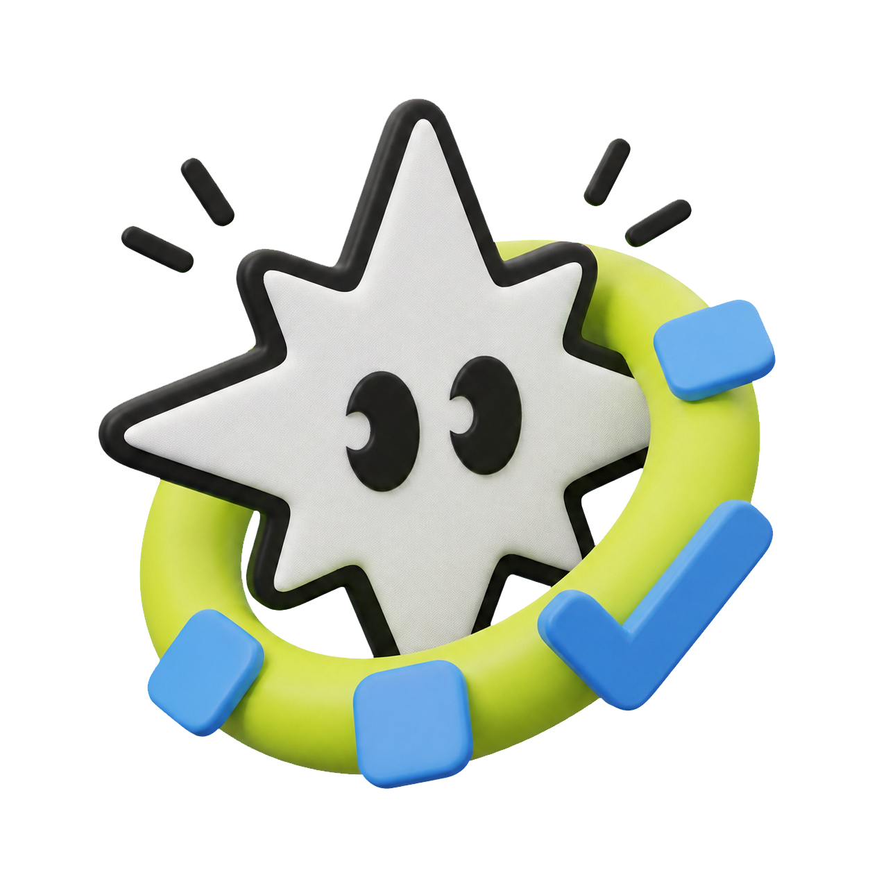 Nova beside a completed progress ring